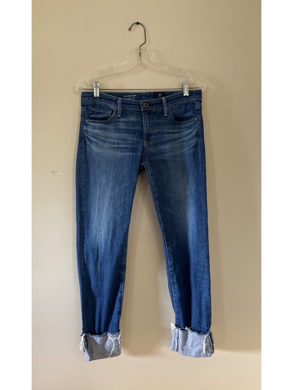 Adriano Goldschmied Womens Size 27 The Stevie Cuff Slim Straight Cuffed Jeans